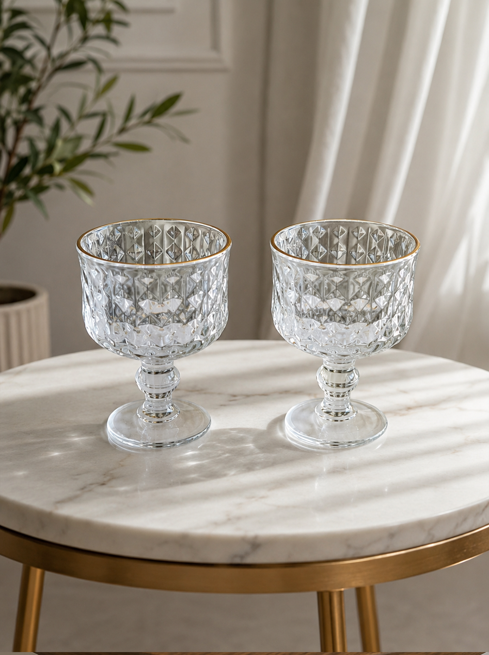 IJscoupe, trifle schaal, glazen dessertbeke 6 Set  stukken