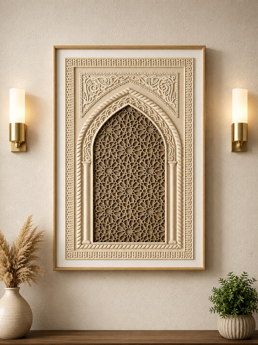 Islamic Geometric Arch Wall Decor