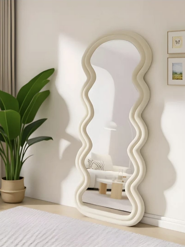 Super Woonkamer Slaapkamer Spiegel Grote Golvende Fluwelen Full Length Dressing Vloer Decor