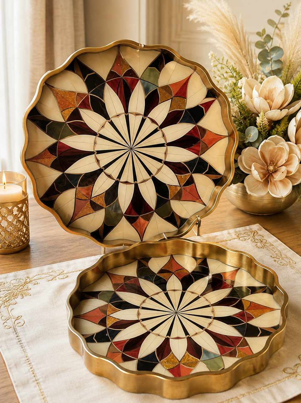 Two piece tray set