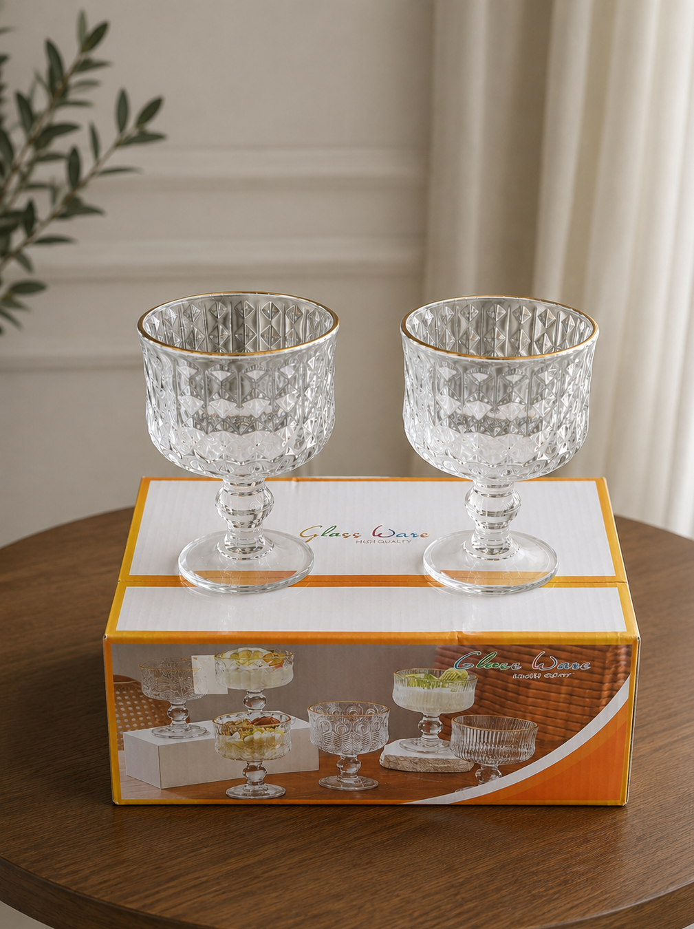 IJscoupe, trifle schaal, glazen dessertbeke 6 Set  stukken